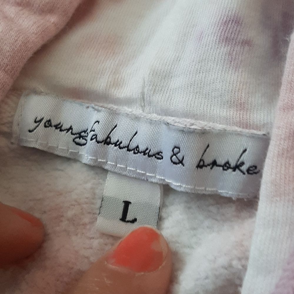 Eu YFB Cropped Hoodie Sweatshirt, Pink Tie Dye Zip Up sz Large - Picture 5 of 7